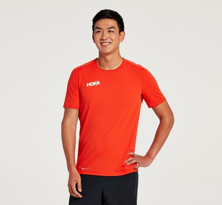 Hoka One One Performance Short Sleeve - Top Barbati Fiesta | RO-jFPsMzb